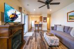 This recently renovated 1 bedroom 2 bath suite sleeps 5